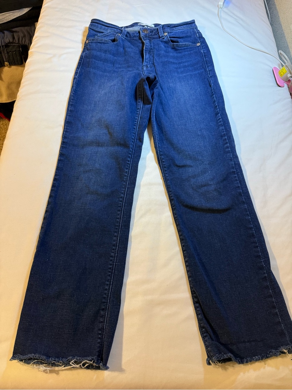 Morrison Blue Cropped Straight-Leg Jeans